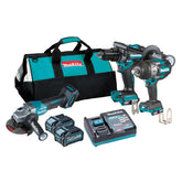 Makita Tools - 3 Piece Brushless Combo Kit - HP001GZ TW001GZ GA013GZ 2x BL4040 DC40RA & Tote Bag (199935-1) | DK0131G302